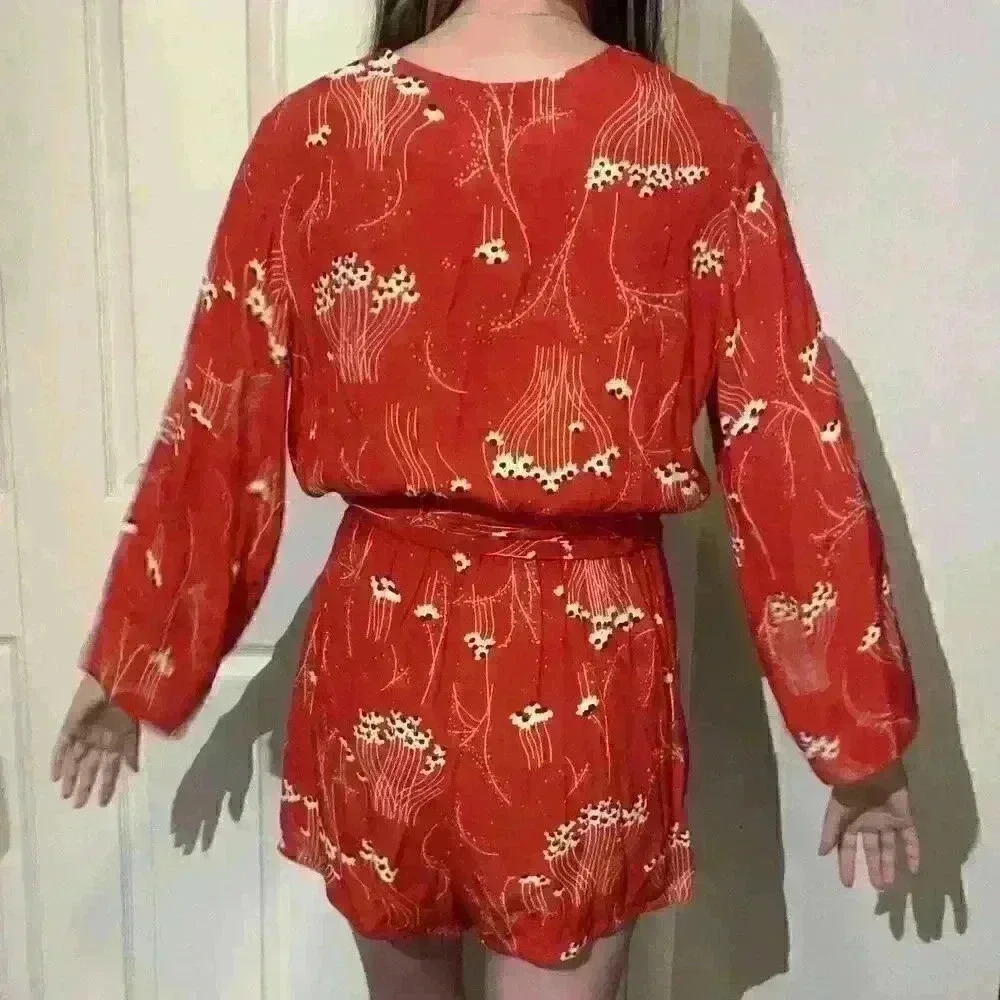 BA&SH Womens Khan Rogue Floral Rayon Wrap Jumpshort Revolve Romper Size US 4 XS - Picture 2 of 16
